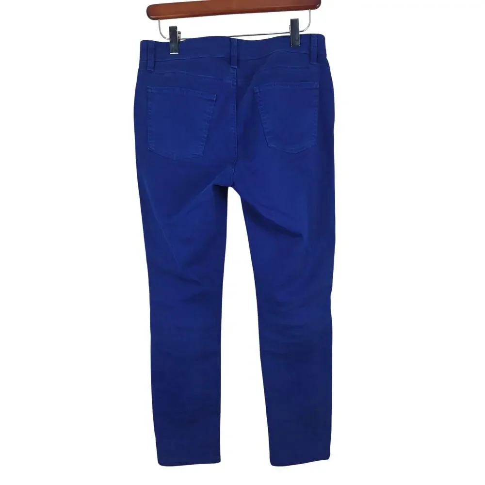 Eileen Fisher Jeans 2 Womens Skinny Leg Mid Rise Pockets Casual Vibrant Blue‎